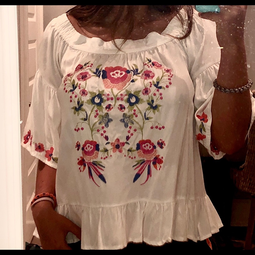 NEVER WORN Off The Shoulder Floral Top